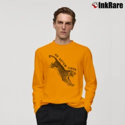 Men’s Go Get'em Tiger Sunglasses On Big Cat Animal Long-Sleeve Shirt in orange | Sleek, Lightweight, Year-Round Wear