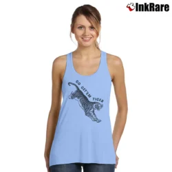 Women’s Go Get'em Tiger Sunglasses On Big Cat Animal Tank Top in light blue | Lightweight, Movement-Friendly