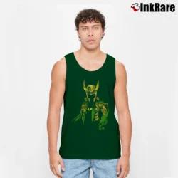Men’s God Of Mischief Loki Classic Marvel Tank Top in forest green | Breathable, Active-Friendly Design