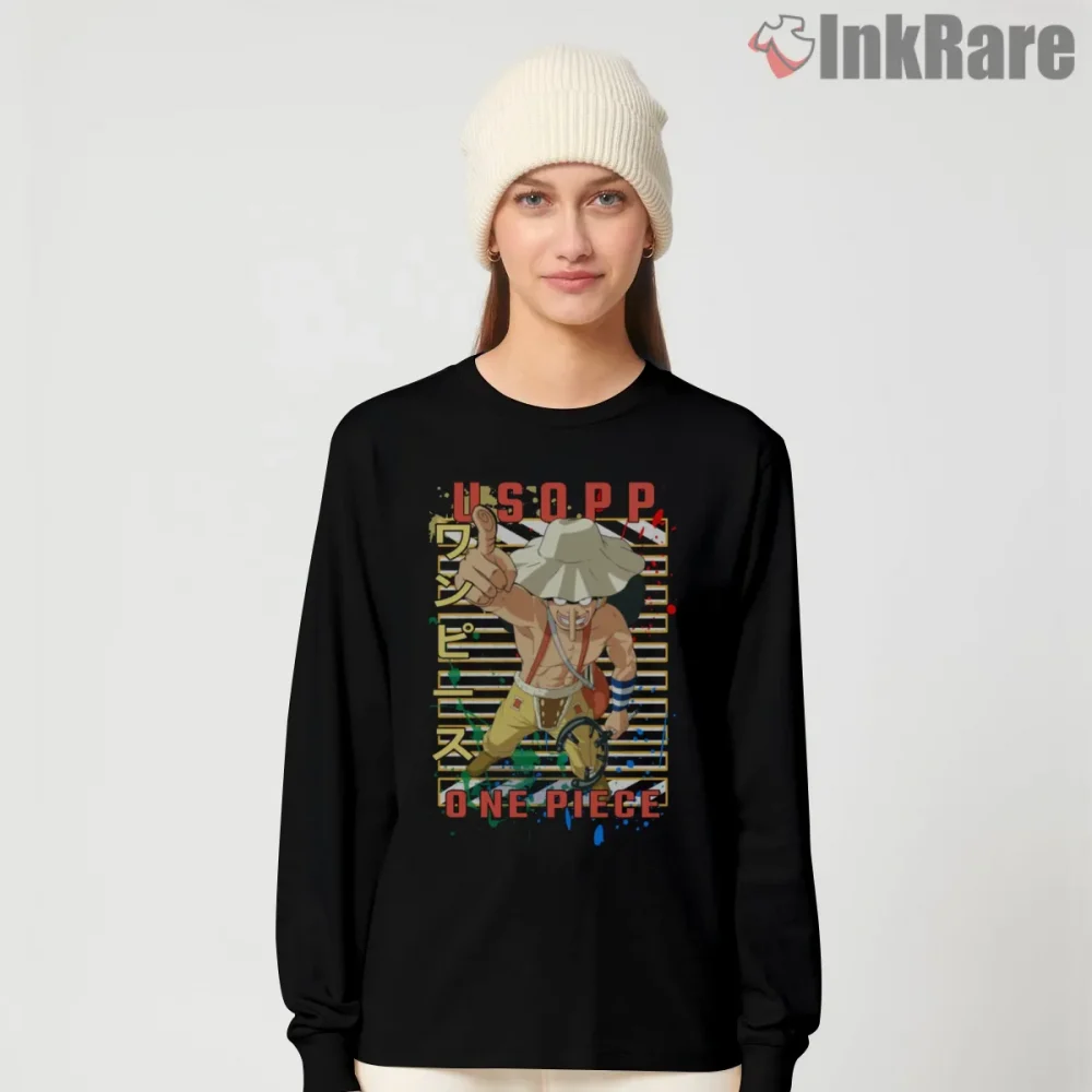 God Usopp Brave Sniper Legend Anime Shirt on black long sleeve shirt for women graphic tee