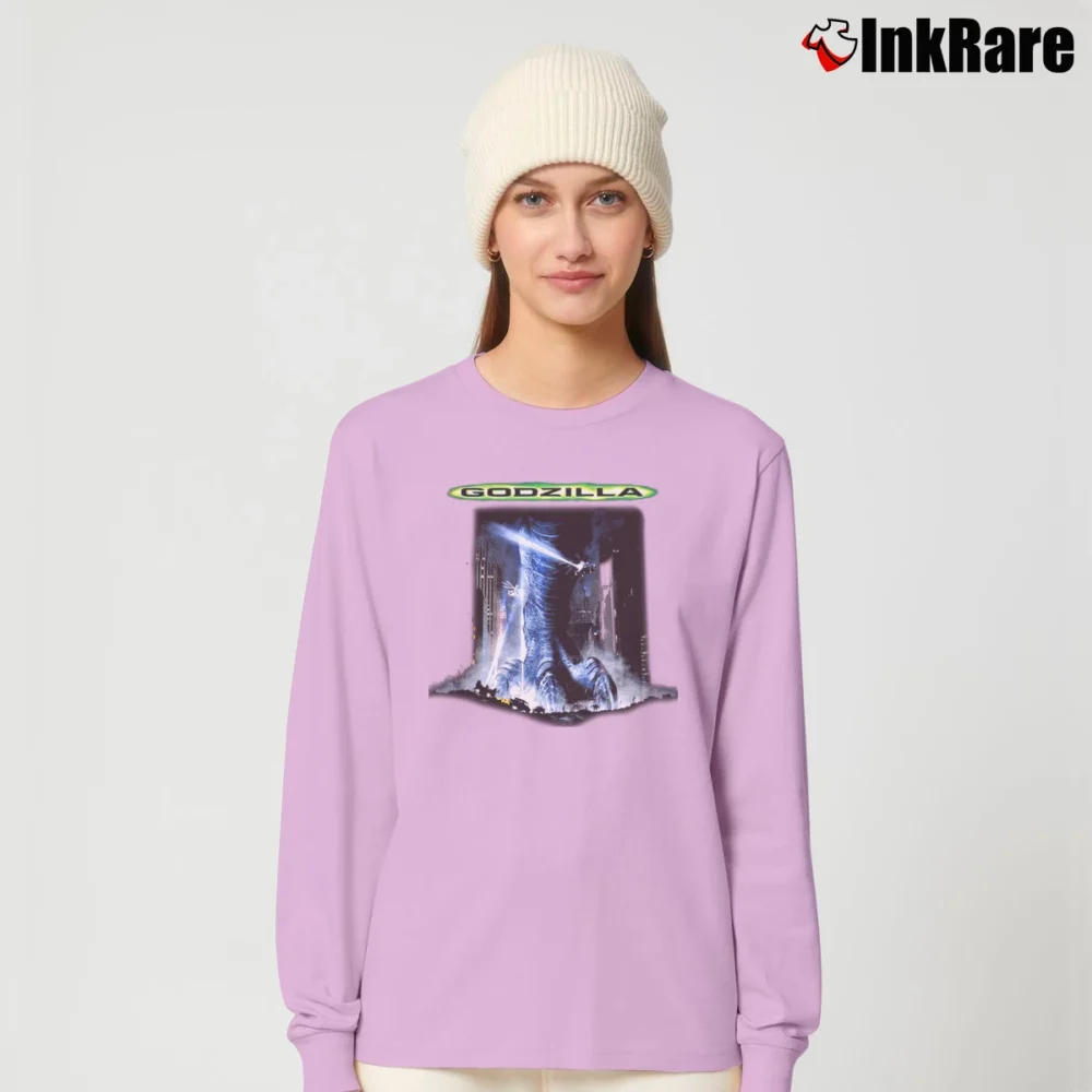 Women’s Godzilla 1998 Taco Bell Promo Guess Who's Coming To Town Long-Sleeve Top in light pink | Sleek, Versatile, All-Season