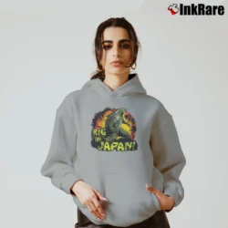 Women’s Godzilla Big In Japan Vintage Style Cozy Hoodie in sport grey | Warm, Structured, Stylish