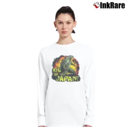 Women’s Godzilla Big In Japan Vintage Style Long-Sleeve Top in white | Sleek, Versatile, All-Season
