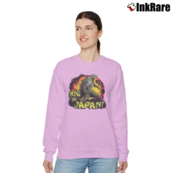 Women’s Godzilla Big In Japan Vintage Style Relaxed Sweatshirt in light pink | Soft, Laid-Back Vibe
