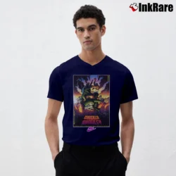 Men’s Godzilla Charles Barkley 1992 World Tour Vintage V-Neck Tee in navy | Sharp, Breathable, Everyday Staple