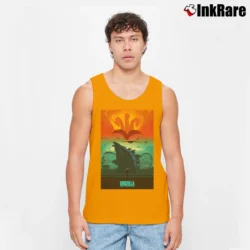 Men’s Godzilla King Of Monsters Graphic Classic Tank Top in orange | Breathable, Active-Friendly Design