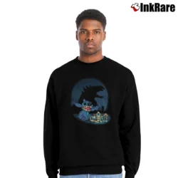 Men’s Godzilla King Of The Monsters Lilo And Stitch Dream Big Crewneck Sweatshirt in black | Cozy Fabric, Clean Style