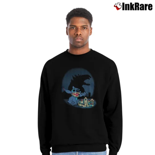 Godzilla King Of The Monsters Lilo And Stitch Dream Big Men’s Crewneck Sweatshirt in black – Soft & Durable Men’s Godzilla King Of The Monsters Lilo And Stitch Dream Big Crewneck Sweatshirt in black | Cozy Fabric, Clean Style