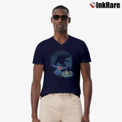 Men’s Godzilla King Of The Monsters Lilo And Stitch Dream Big V-Neck Tee in navy | Sharp, Breathable, Everyday Staple