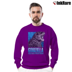 Men’s Godzilla King Of The Monsters Movie Roar Crewneck Sweatshirt in purple | Cozy Fabric, Clean Style