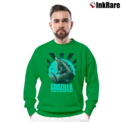 Men’s Godzilla King Of The Monsters Crewneck Sweatshirt in irish green | Cozy Fabric, Clean Style