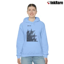 Women’s Godzilla Minus One Two Sides Spikes Classic Cotton Cozy Hoodie in light blue | Warm, Structured, Stylish