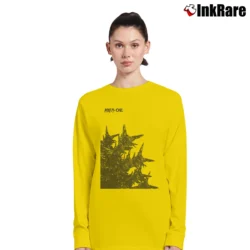Women’s Godzilla Minus One Two Sides Spikes Classic Cotton Long-Sleeve Top in yellow | Sleek, Versatile, All-Season