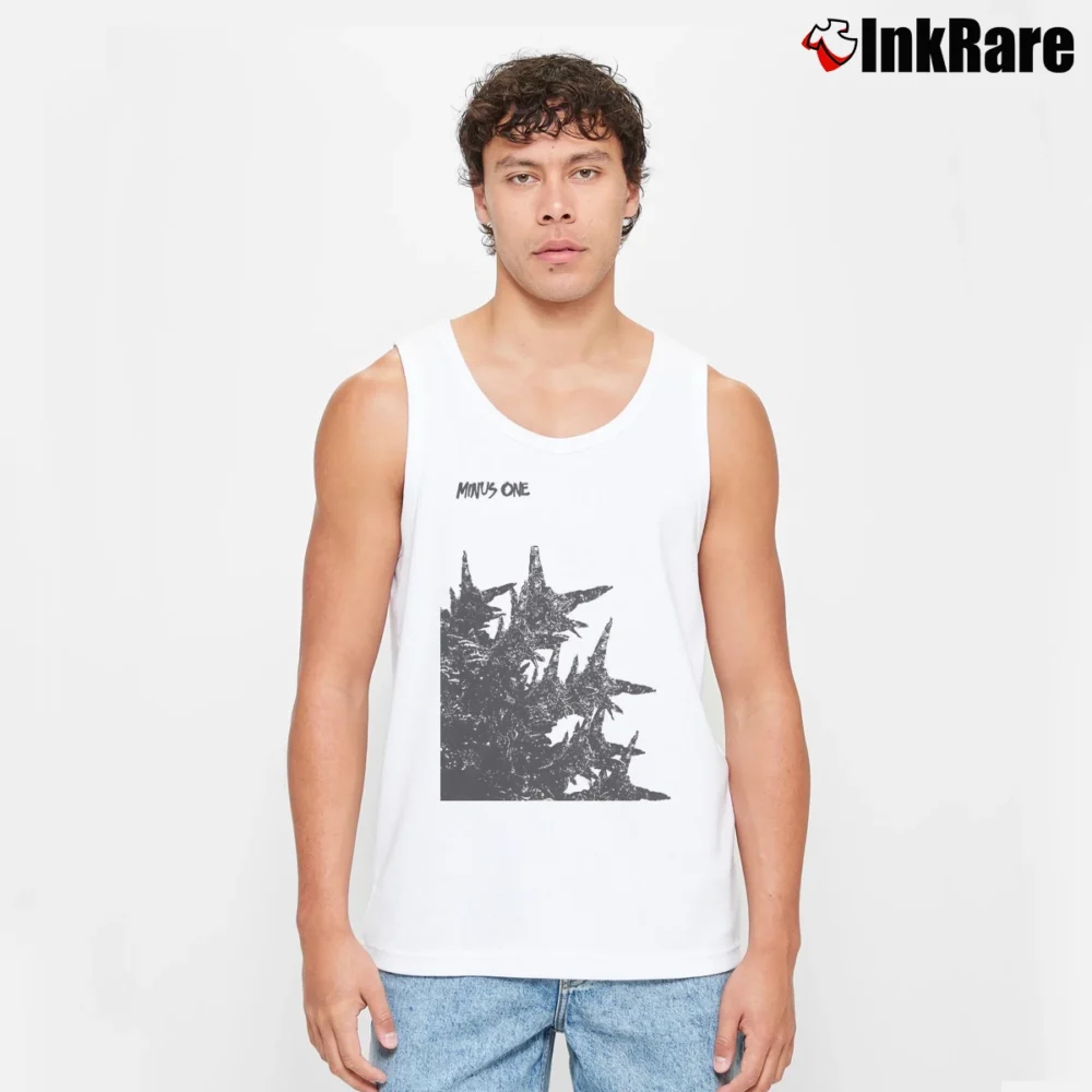 Men’s Godzilla Minus One Two Sides Spikes Classic Cotton Tank Top in white | Breathable, Active-Friendly Design