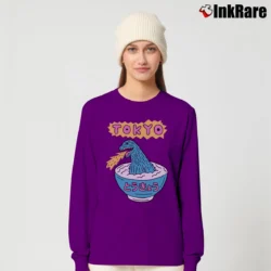 Women’s Godzilla Tokyo Shinjuku Kabukicho Japanese Manga Long-Sleeve Top in purple | Sleek, Versatile, All-Season