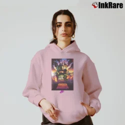 Women’s Godzilla Vs Charles Barkley 1992 Vintage Crossover Cozy Hoodie in light pink | Warm, Structured, Stylish