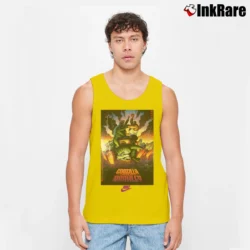 Men’s Godzilla Vs Charles Barkley 1992 Vintage Crossover Tank Top in yellow | Breathable, Active-Friendly Design