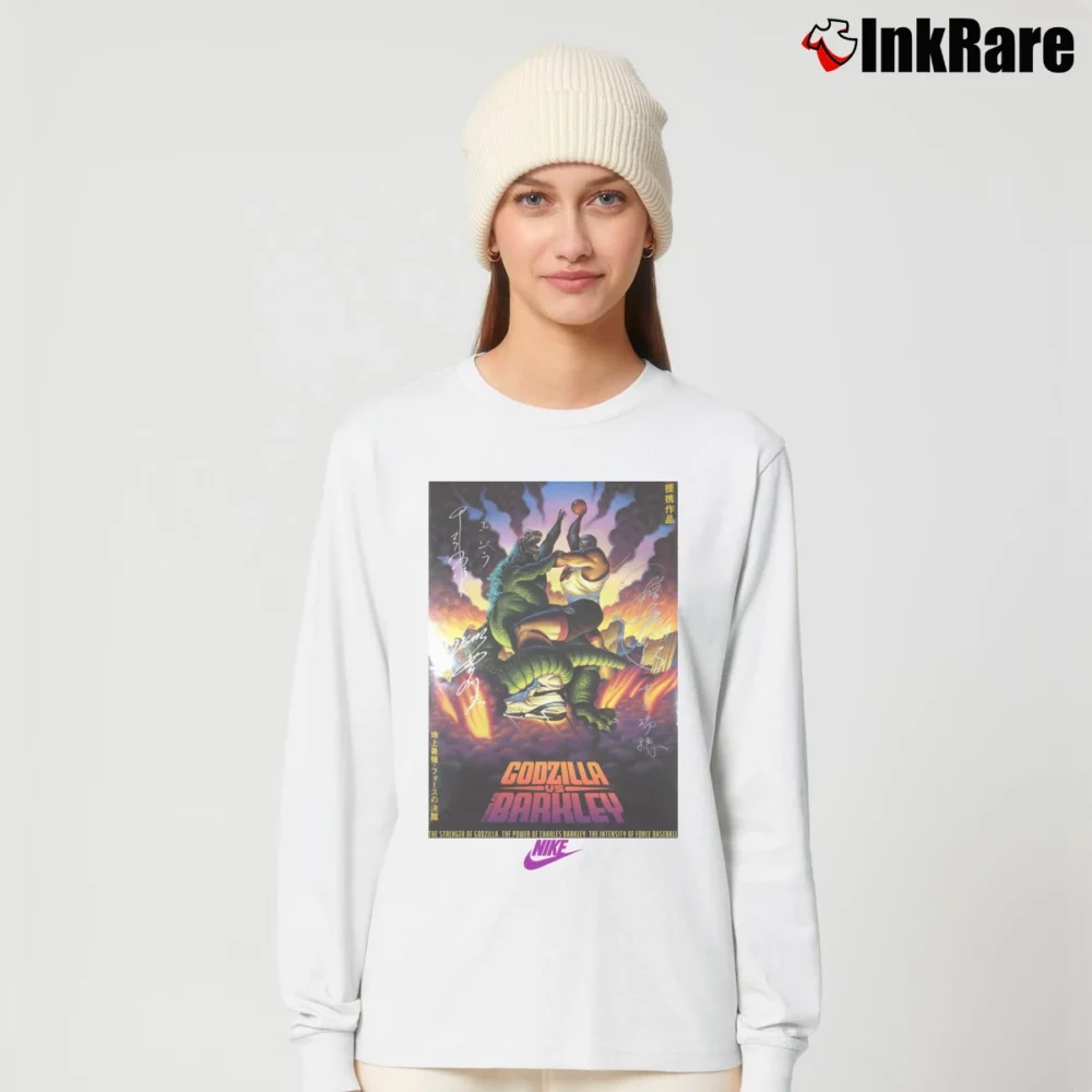 Women’s Godzilla Vs Charles Barkley Classic Long-Sleeve Top in white | Sleek, Versatile, All-Season