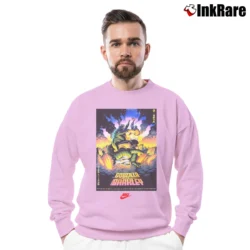 Men’s Godzilla Vs Charles Barkley Promotional Crossover Crewneck Sweatshirt in light pink | Cozy Fabric, Clean Style