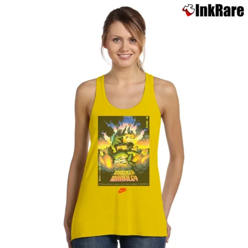 Godzilla Vs Charles Barkley Promotional Crossover Women’s Essential Tank in yellow – Summer Ready Women’s Godzilla Vs Charles Barkley Promotional Crossover Tank Top in yellow | Lightweight, Movement-Friendly