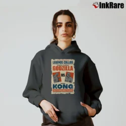 Women’s Godzilla Vs King Kong Legends Collide Movie Poster Cozy Hoodie in charcoal | Warm, Structured, Stylish