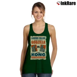 Women’s Godzilla Vs King Kong Legends Collide Movie Poster Tank Top in forest green | Lightweight, Movement-Friendly