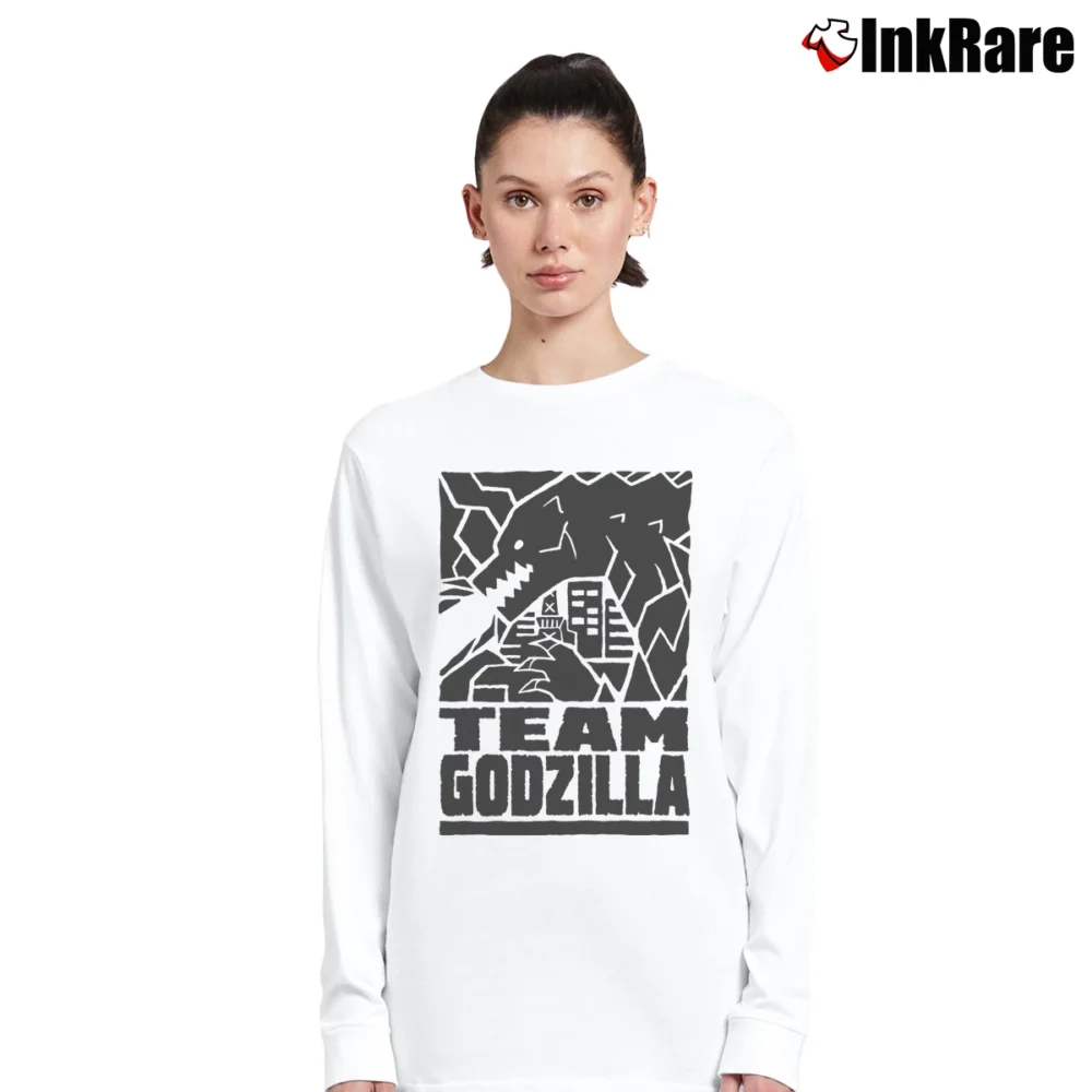Women’s Godzilla Vs King Kong Team Godzilla Classic Crossover Long-Sleeve Top in white | Sleek, Versatile, All-Season
