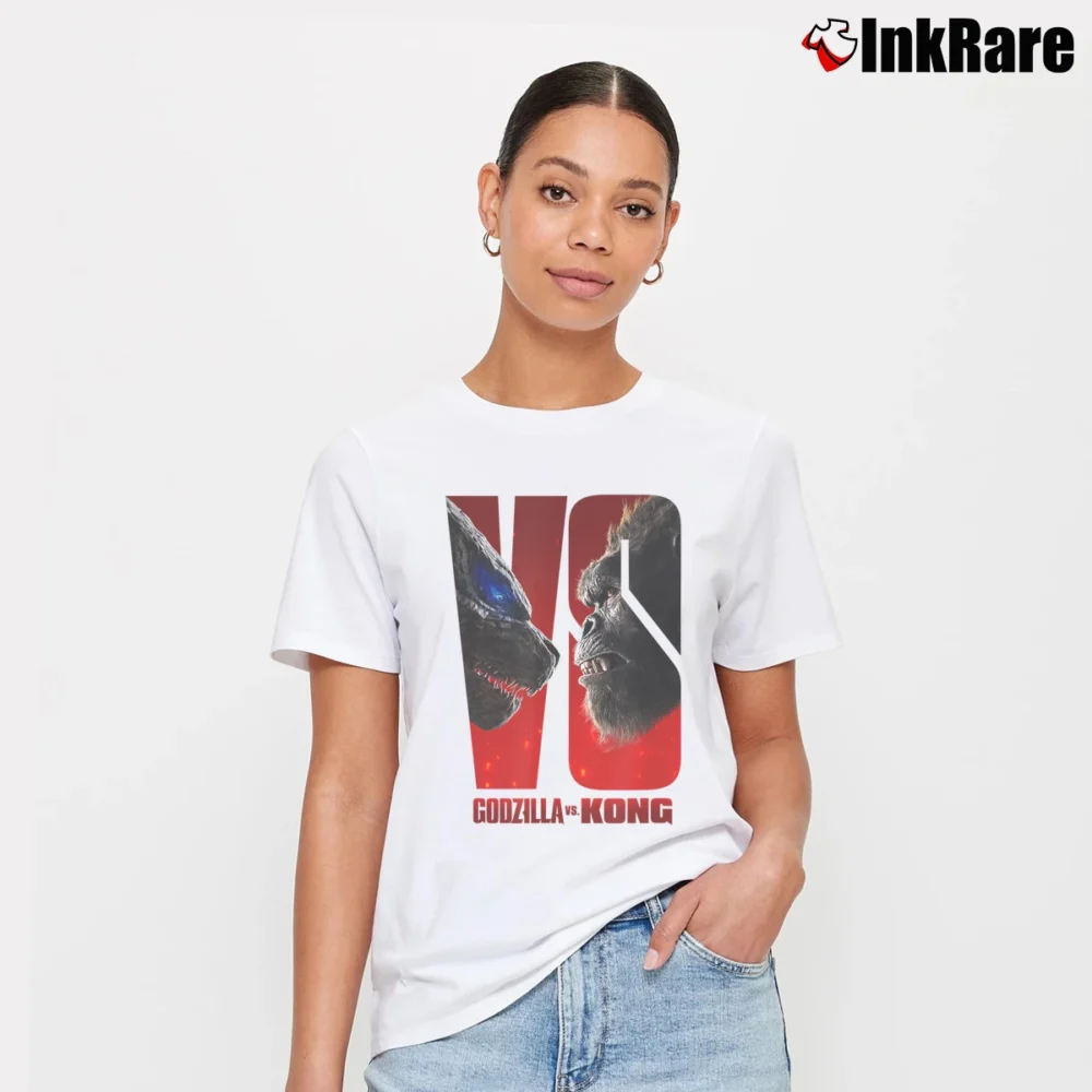 Women’s Godzilla Vs Kong Premiere Battle Scene Signature T-Shirt in white | Soft, Flattering Fit