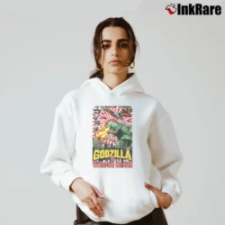 Women’s Godzilla Vs Mothra And Ghidorah Battle Vintage Japanese Cozy Hoodie in white | Warm, Structured, Stylish