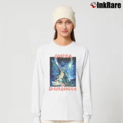 Women’s Godzilla Vs Space Godzilla 1994 Japanese Kaiju Movie Long-Sleeve Top in white | Sleek, Versatile, All-Season