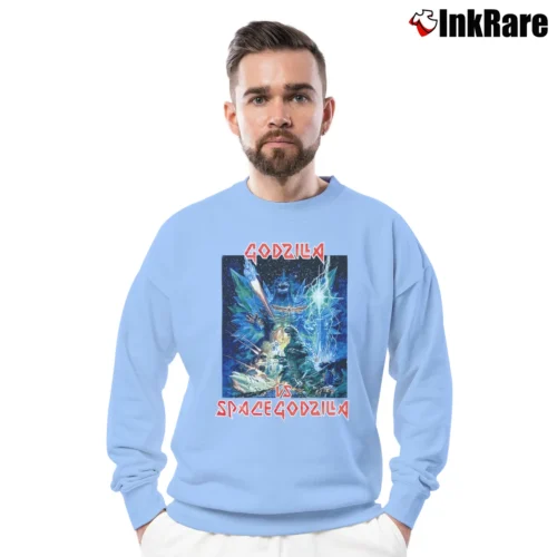 Godzilla Vs Space Godzilla 1994 Japanese Kaiju Movie Men’s Crewneck Sweatshirt in light blue – Soft & Durable Men’s Godzilla Vs Space Godzilla 1994 Japanese Kaiju Movie Crewneck Sweatshirt in light blue | Cozy Fabric, Clean Style