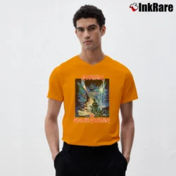 Men’s Godzilla Vs Space Godzilla 1994 Japanese Kaiju Movie V-Neck Tee in orange | Sharp, Breathable, Everyday Staple