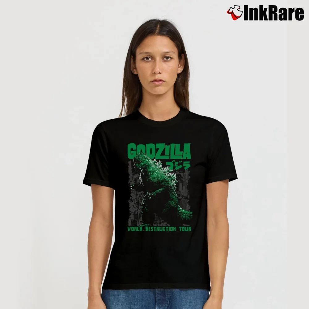 Women’s Godzilla World Destruction Tour Graphic Signature T-Shirt in black | Soft, Flattering Fit