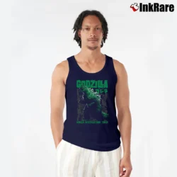 Men’s Godzilla World Destruction Tour Tank Top in navy | Breathable, Active-Friendly Design
