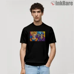 Gohan And Trunks Bold Color Duo Portrait Shirt on black short sleeve shirt for men graphic tee