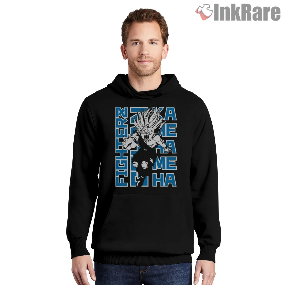 Gohan One Hand Kamehameha Hoodie Black Gohan One Hand Kamehameha Shirt on black hoodie for men graphic tee