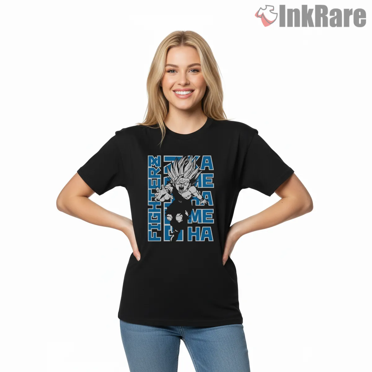 Gohan One Hand Kamehameha Short Sleeve Black Gohan One Hand Kamehameha Shirt on black short sleeve shirt for women graphic tee