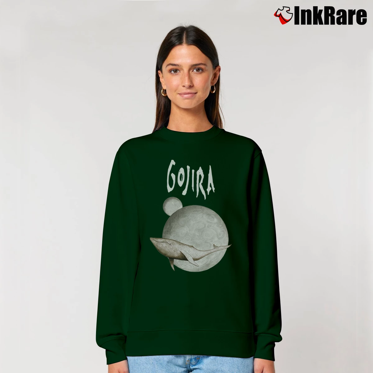 Women’s Gojira Sleeveless Band Graphic Relaxed Sweatshirt in forest green | Soft, Laid-Back Vibe