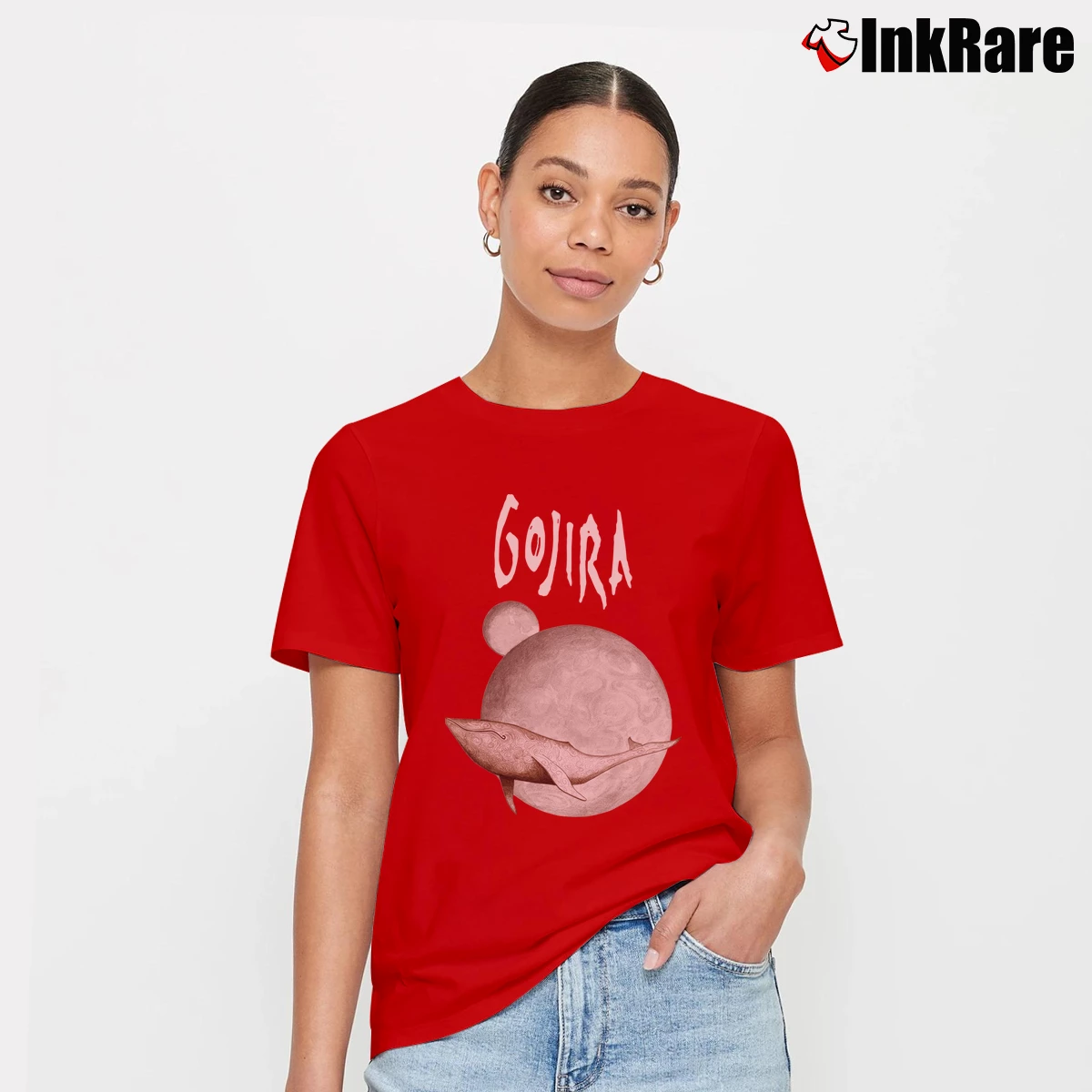 Women’s Gojira Sleeveless Band Graphic Signature T-Shirt in red | Soft, Flattering Fit