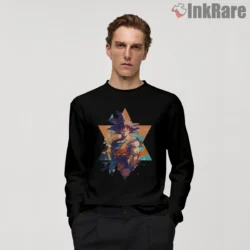 Goku Abstract Shattered Aura Art Shirt on black long sleeve shirt for men graphic tee
