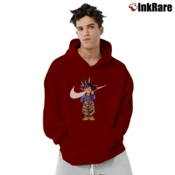 Men’s Goku Air Jordan Hyperbeast Fandom Dragon Ball Pullover Hoodie in maroon | Cozy, Durable, Modern Fit