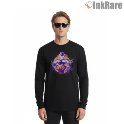 Goku And Frieza Purple Aura Showdown Shirt on black long sleeve shirt for men graphic tee