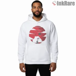Goku And Kame House Red Moon Silhouette Shirt on white hoodie for men graphic tee