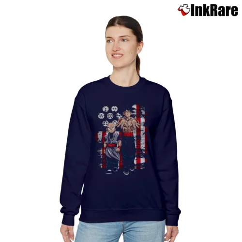 Goku And Krillin Bestselling Dragon Ball Women’s Relaxed Sweatshirt in navy – Cozy Casual Women’s Goku And Krillin Bestselling Dragon Ball Relaxed Sweatshirt in navy | Soft, Laid-Back Vibe