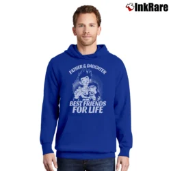 Men’s Goku And Vegeta Father Daughter Super Saiyan Pullover Hoodie in royal blue | Cozy, Durable, Modern Fit