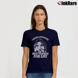 Women’s Goku And Vegeta Father Daughter Super Saiyan Signature T-Shirt in navy | Soft, Flattering Fit