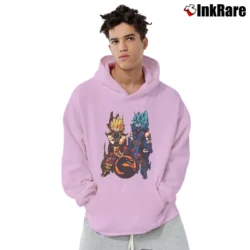 Men’s Goku And Vegeta Mortal Kombat Mashup Pullover Hoodie in light pink | Cozy, Durable, Modern Fit