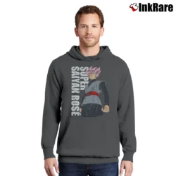 Men’s Goku Black Super Saiyan Rose Dragon Ball Super Pullover Hoodie in charcoal | Cozy, Durable, Modern Fit