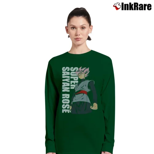 Goku Black Super Saiyan Rose Dragon Ball Super Women’s Long-Sleeve Top in forest green – Effortless Layer Women’s Goku Black Super Saiyan Rose Dragon Ball Super Long-Sleeve Top in forest green | Sleek, Versatile, All-Season