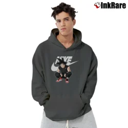 Men’s Goku Dragon Ball Z X Nike Logo Fashion Pullover Hoodie in charcoal | Cozy, Durable, Modern Fit